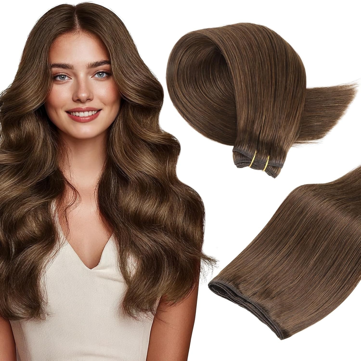 Thick Bundle Weft Hair Extenisons Double Weft Weave Real Remy Human Hair 100g US