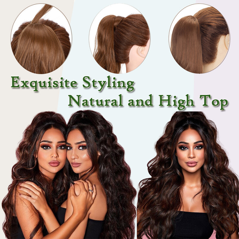 Long Drawstring Clip Ponytail Real As Human Hair Pony Tail Extension Balayage US