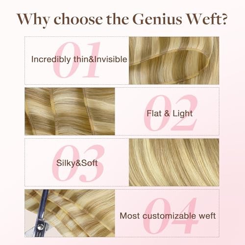 Genius Human Hair 14 Inch-40g G-#16/22 Light Blonde Highlighted Golden Blonde