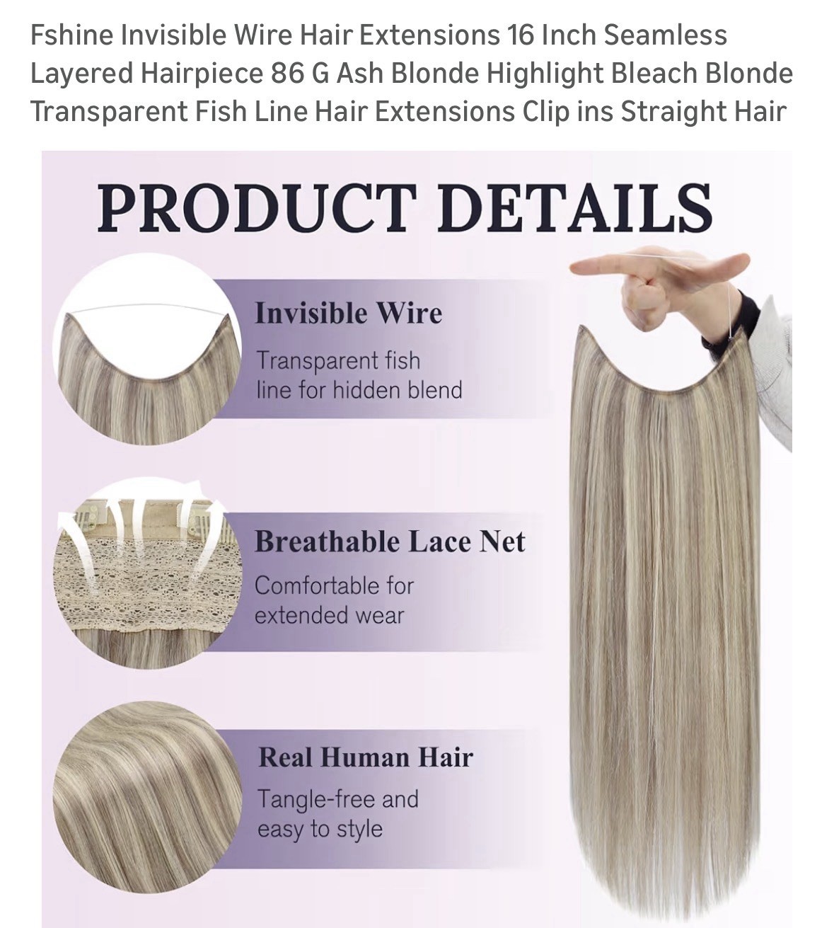 Full Shine Human Hair Extension 16” Brand New In Original Box. Never removed net