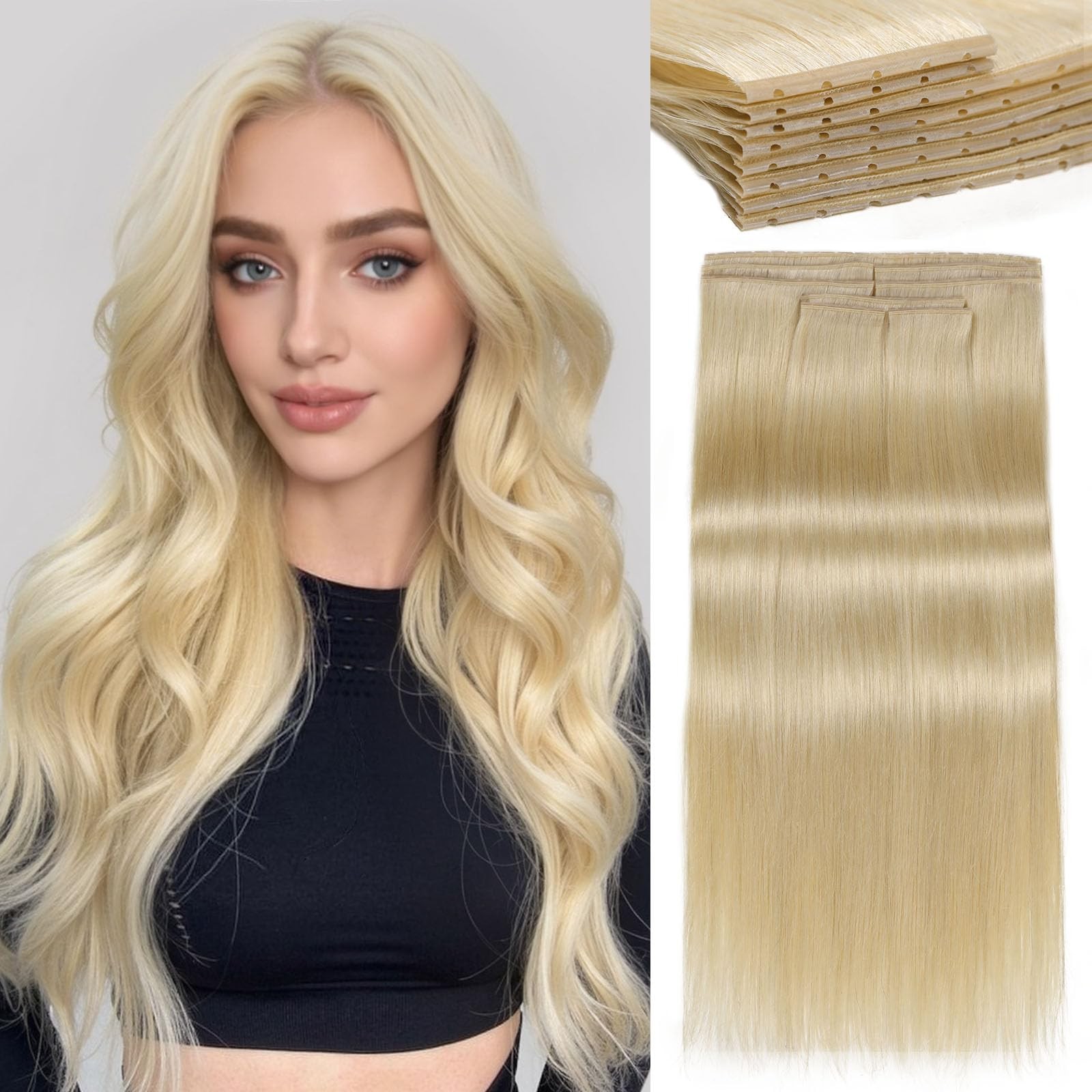 Lady Miranda 20 Inch 100G Blonde Human Hair Extensions Double Weft Micro Beads