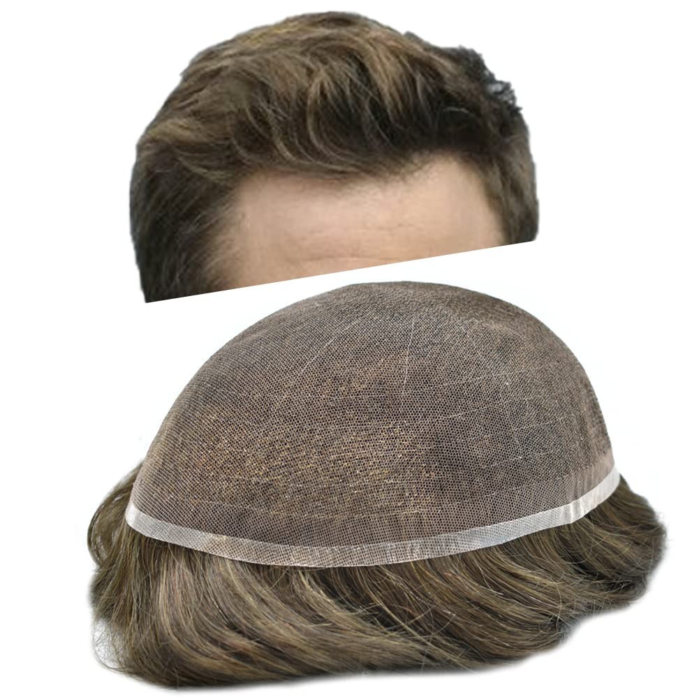 Full French Lace Toupee Hair Replacement System Hairpiece Natural Hairline