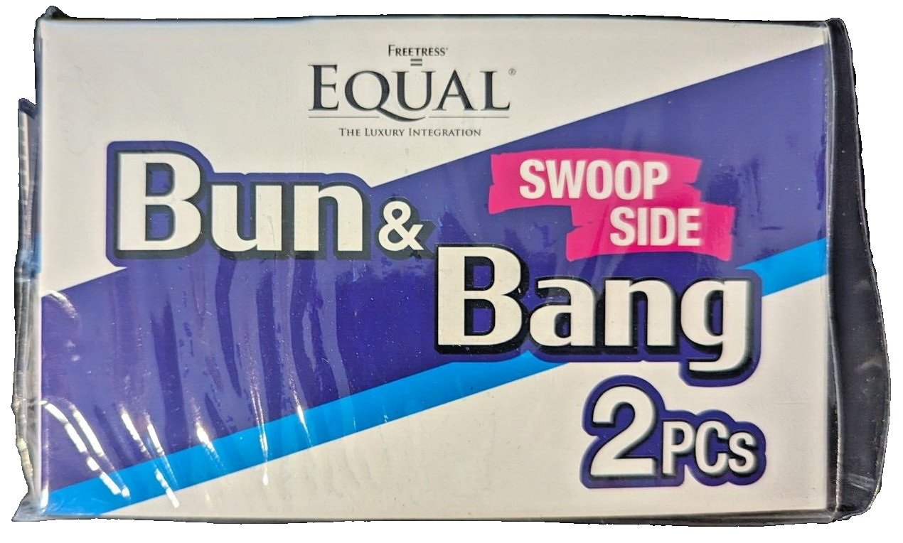 TWISTED BUN BANG (1B Off Black) Freetress Equal Synthetic Bun & Swoop Side Bang