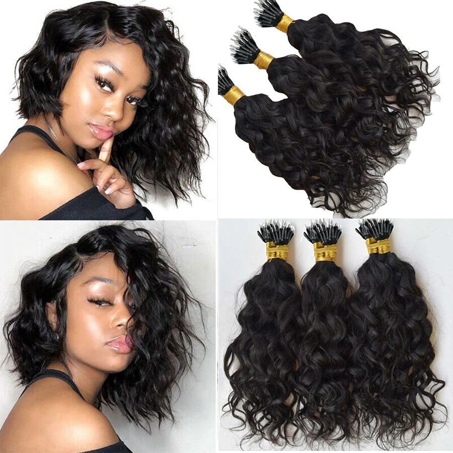 Nano Ring Human Hair extension Short Loose Wave Nano Ring I Tip Hair 100g 100Pcs