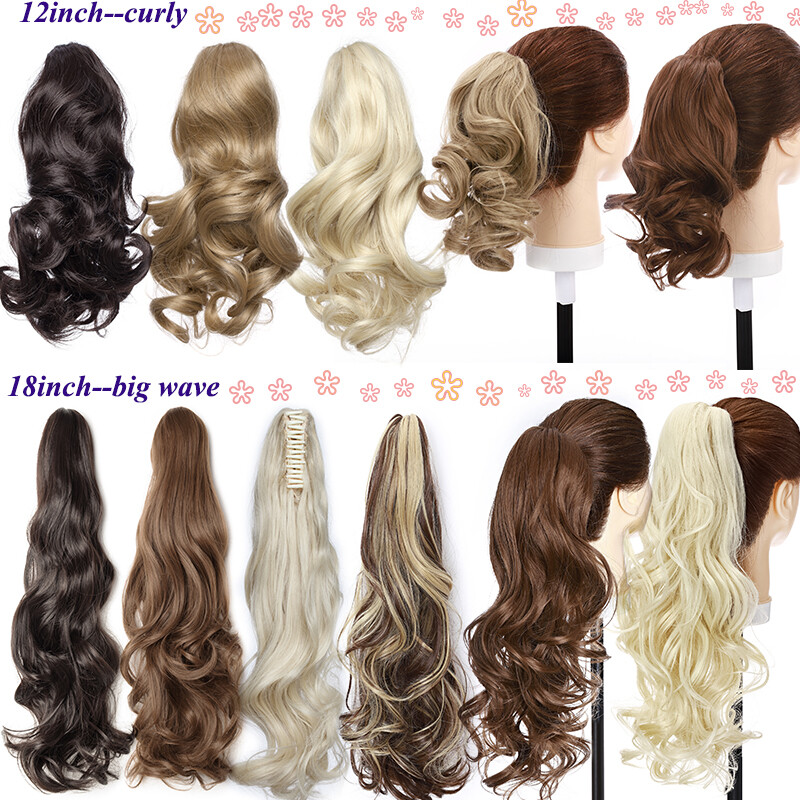 Claw Clip in Ponytail Extension Long Curly Wavy Pony Tail Jaw Hair Extensions US