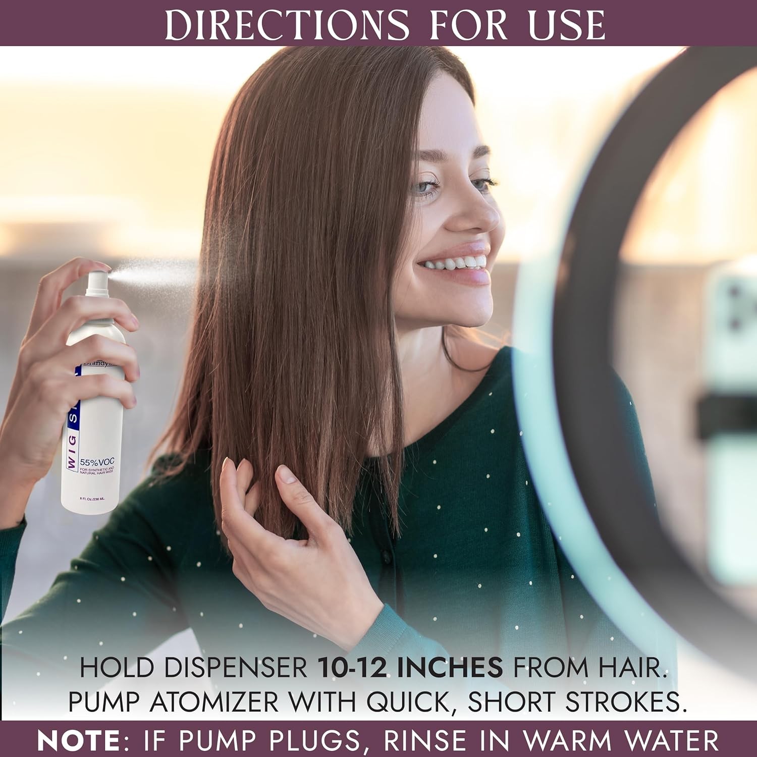 Brandywine Non-Aerosol Wig Spray for Synthetic & Natural Hair Wigs, Hairpieces &
