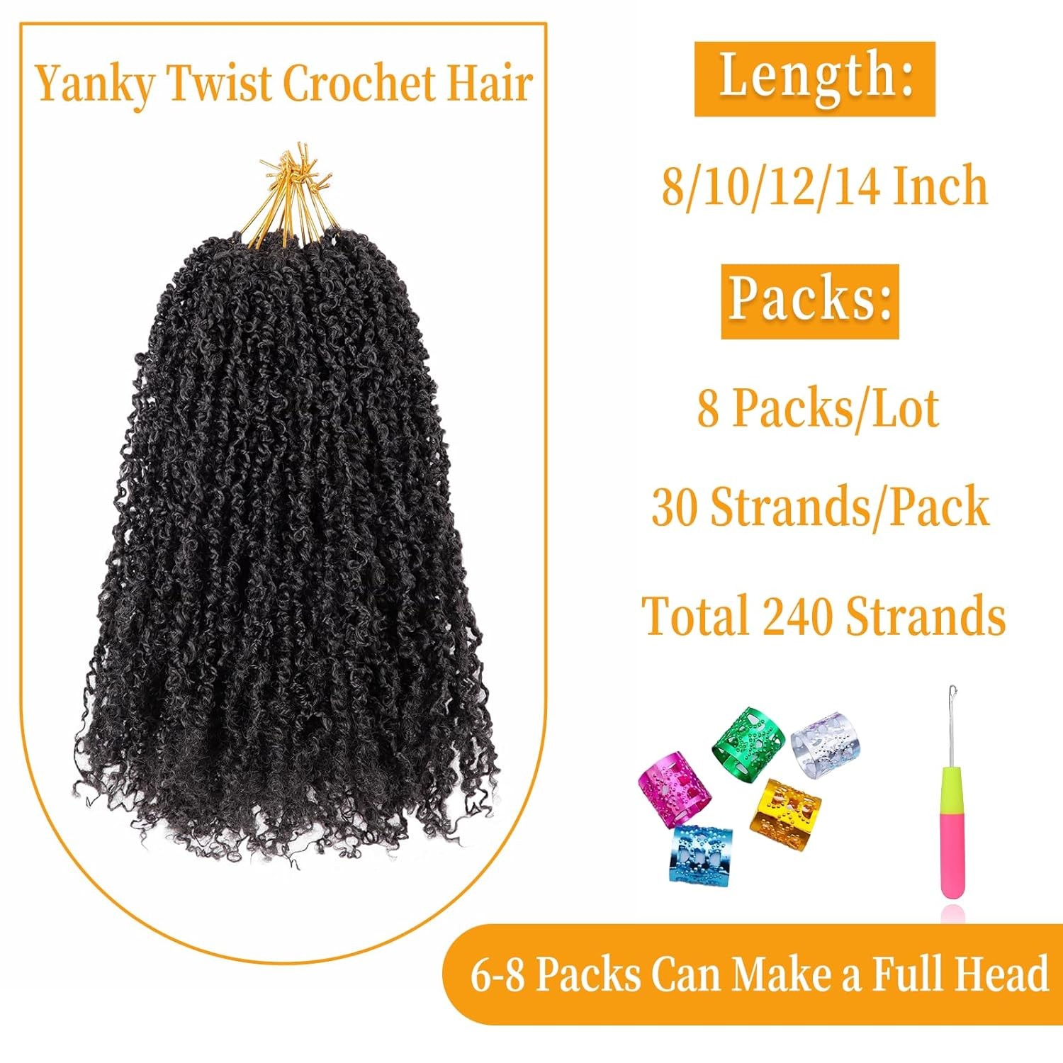 8 Packs Bohemian Box Braid Hair Crochet Box Braids with Curly Ends 2 Inch God…