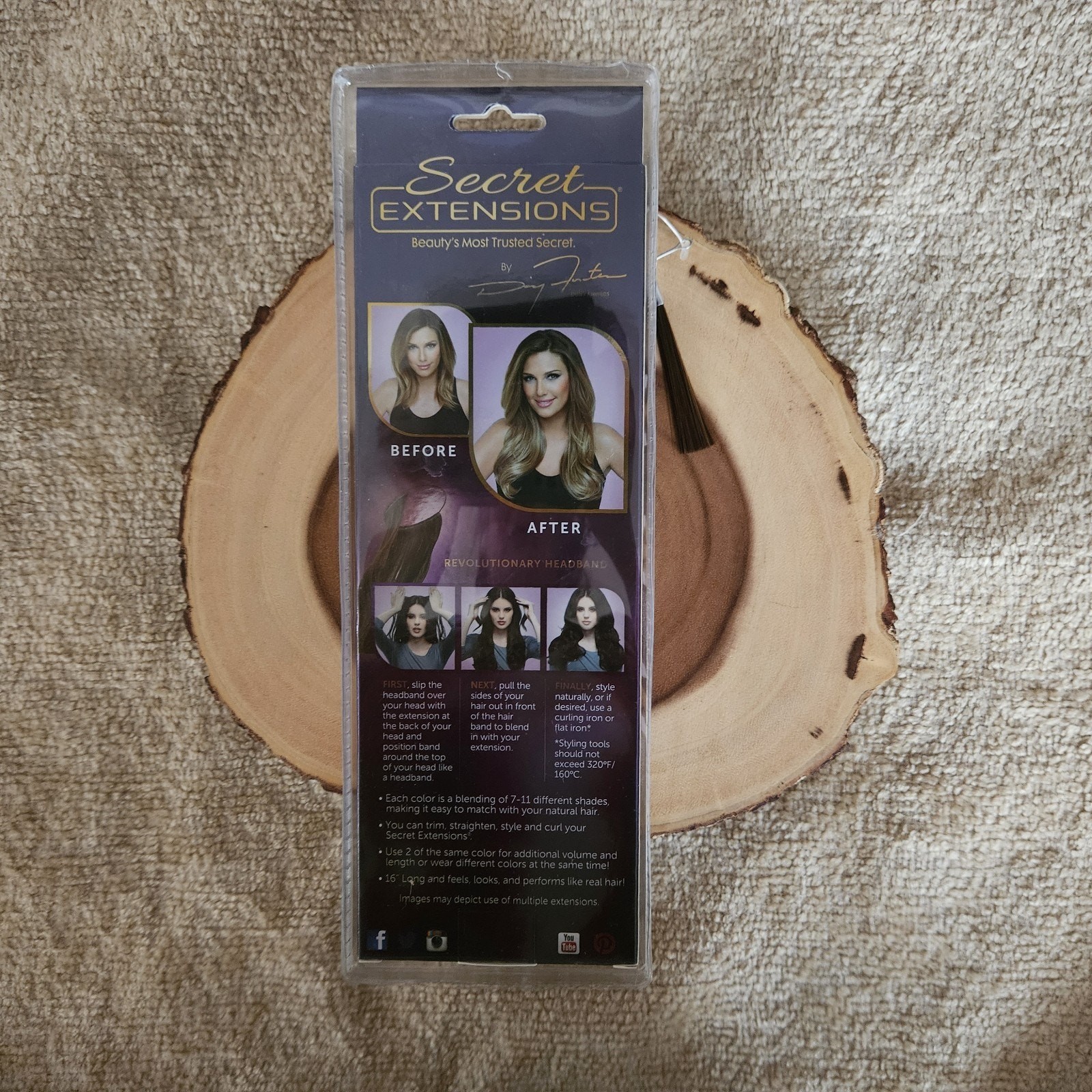 Daisy Fuentes Secret Extensions Revolutionary Headband #06 Medium Red Brown NIB!