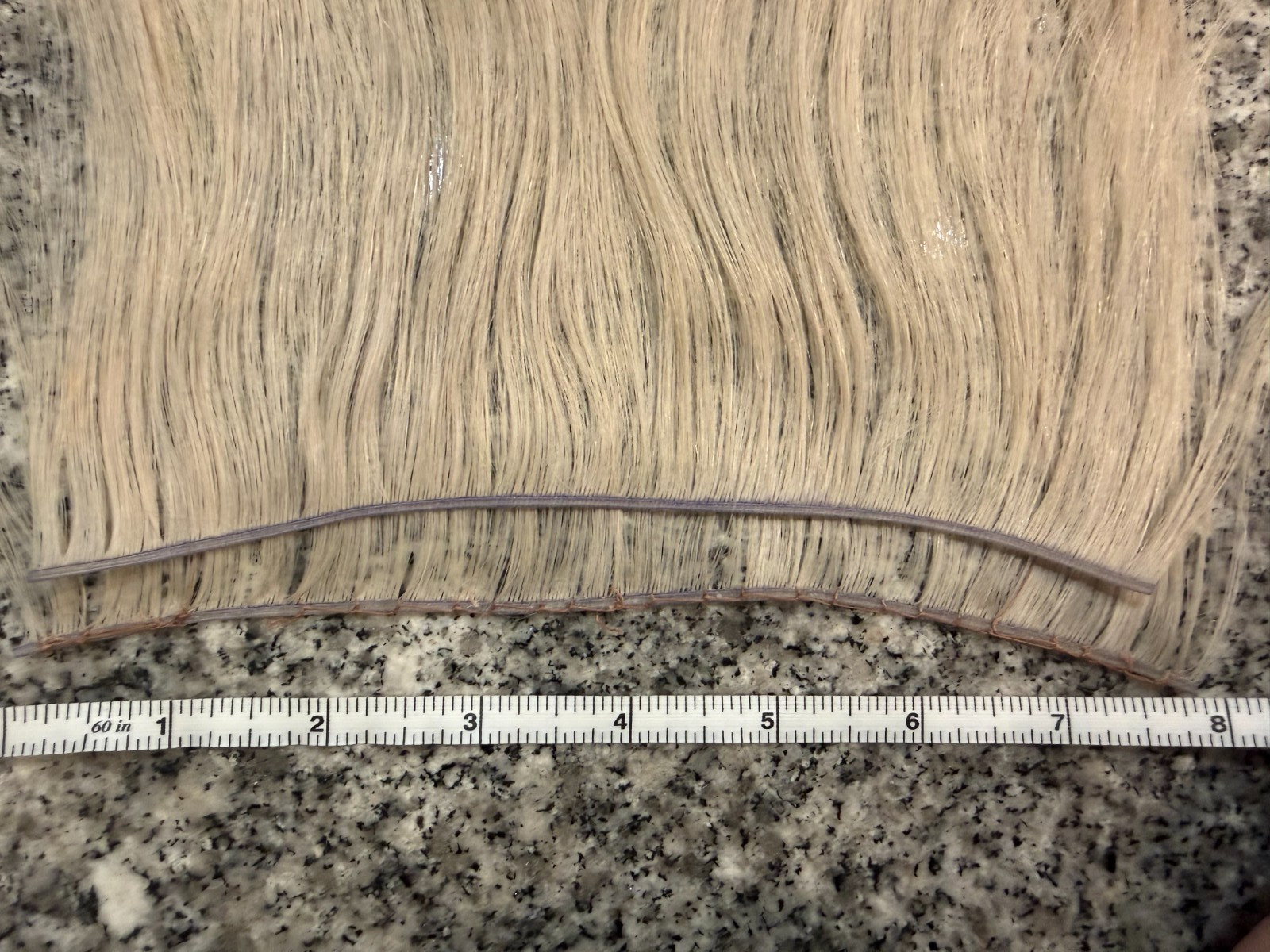 Hand Tied Hair Extensions Two Packs- Platinum Blonde Weft 14 inch