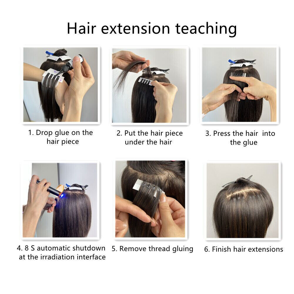 V Light Hair Extensions Kit Set Hair Piece v light hair extension machine glue