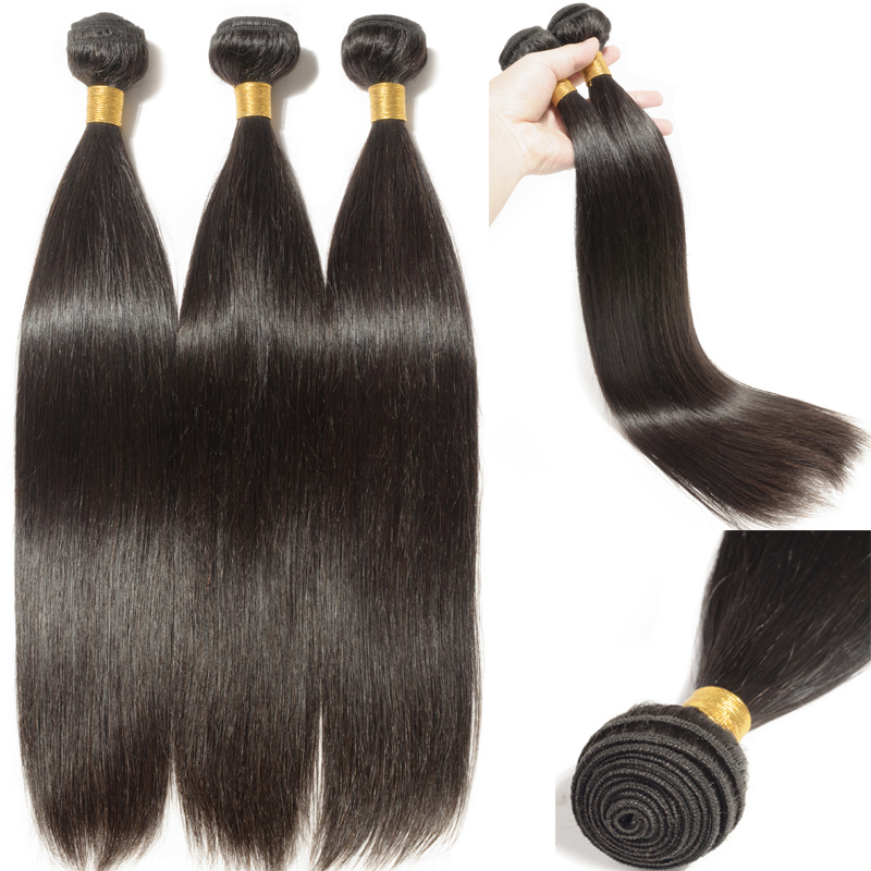 3Bundles 300g 7A Virgin Human Hair Extension Weave Weft Frontal Lace Closure B81