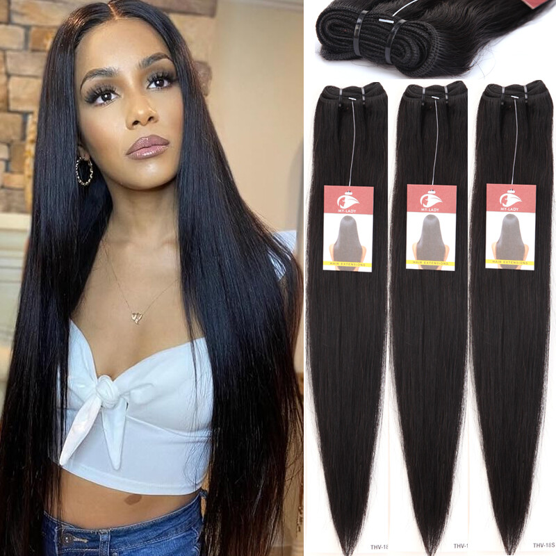Thick 1-4 Bundles Peruvian Virgin Human Hair Extensions Weave Weft Long 28 30 US