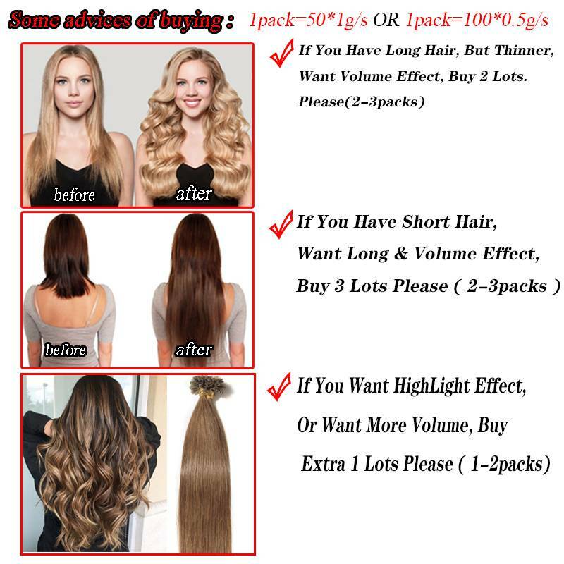 100% Fusion Remy Human Hair Extensions Pre Bonded Nail U Tip Keratin CURL DIY 15
