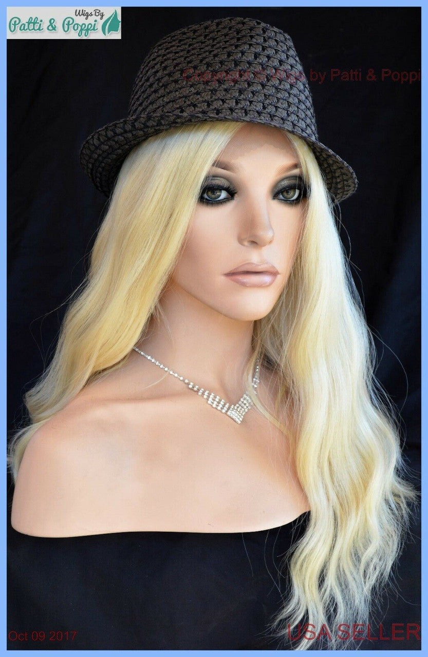 Lace Front Sepia Long Wavy Heat Friendly Wig Color 613 Unisex Adult