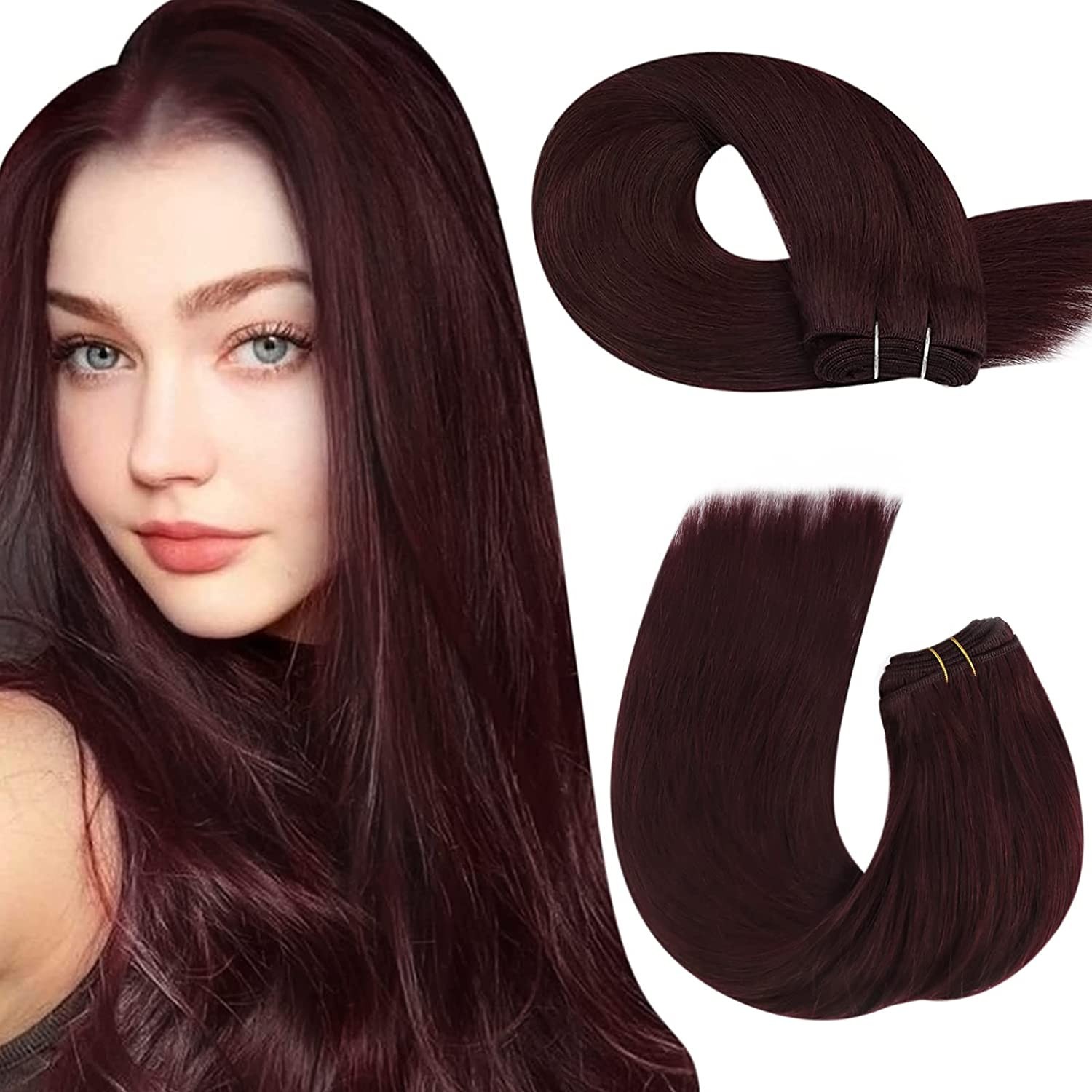 Sew in Weft Hair Extensions Remy Human Hair Weave Hand Tied Premium Thick Bundle