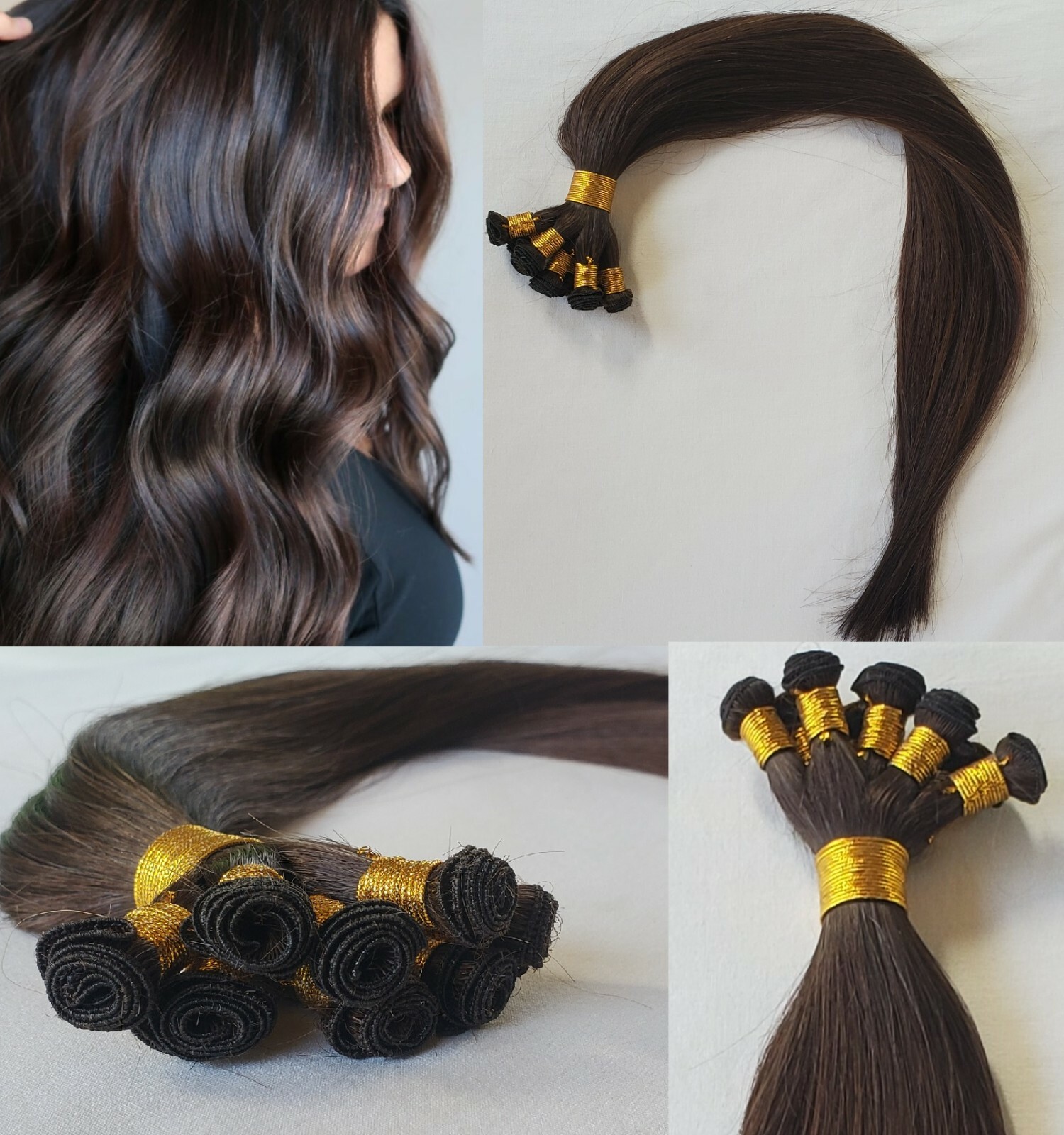18″, 20″, 22″ Hand-Tied Weft, 100 grams, Human Remy Hair Extensions #2