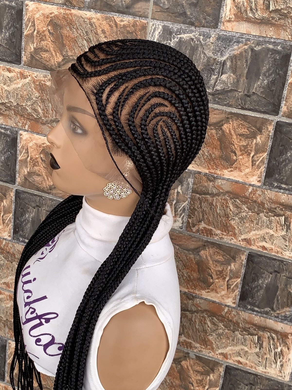 Simple Cornrows Braided Wig Box braids Full lace braids wig Senegalese