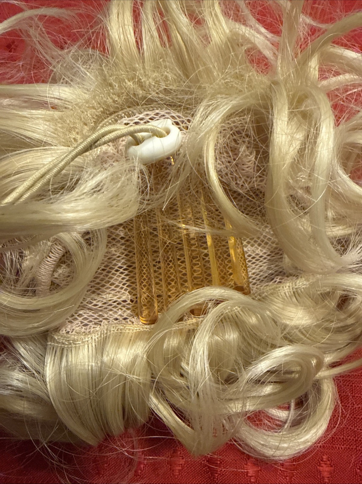 synthetic hair Bun Light Blonde With String And Comb Very Soft 529