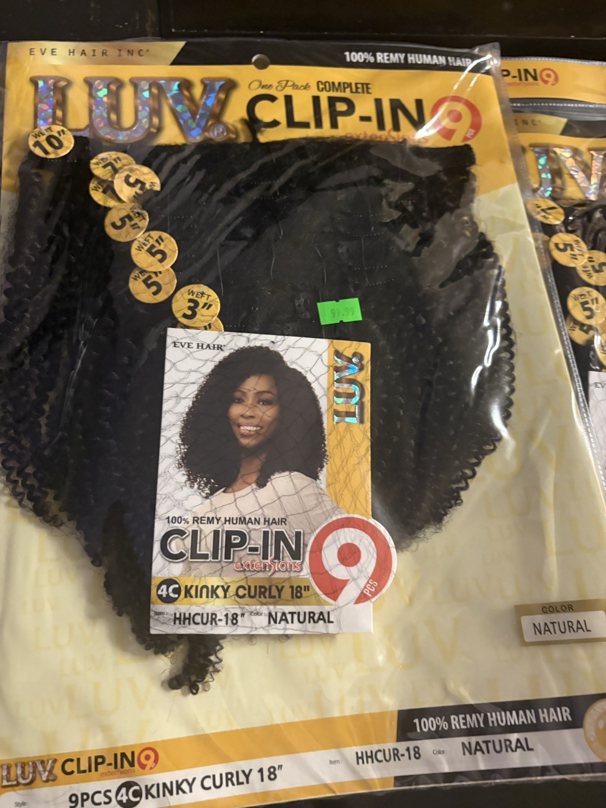 Buy One Get One Free Human Hair Clip Ins Extensions 14 and 18 Inch Clip In Hair