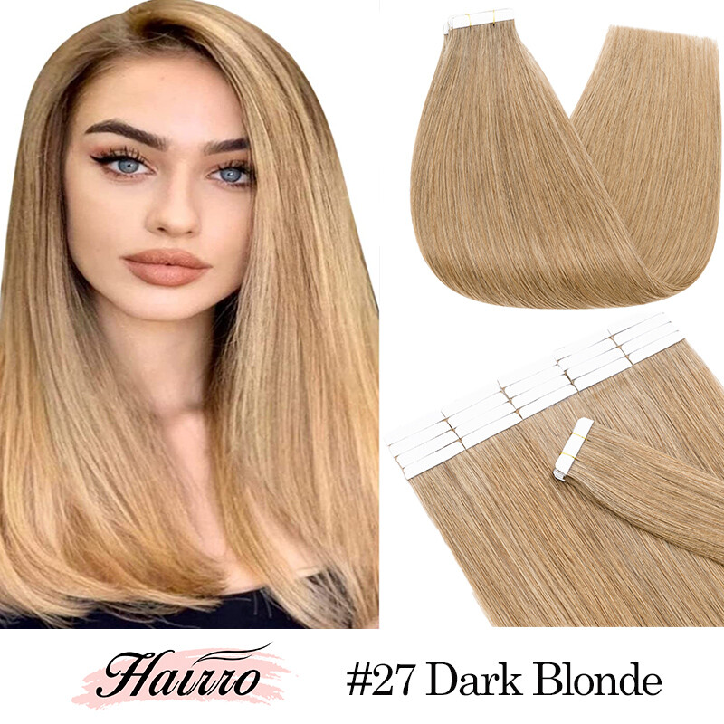Blonde Tape In Human Hair Extensions 100% Real Remy Hair Double Drawn Thick End