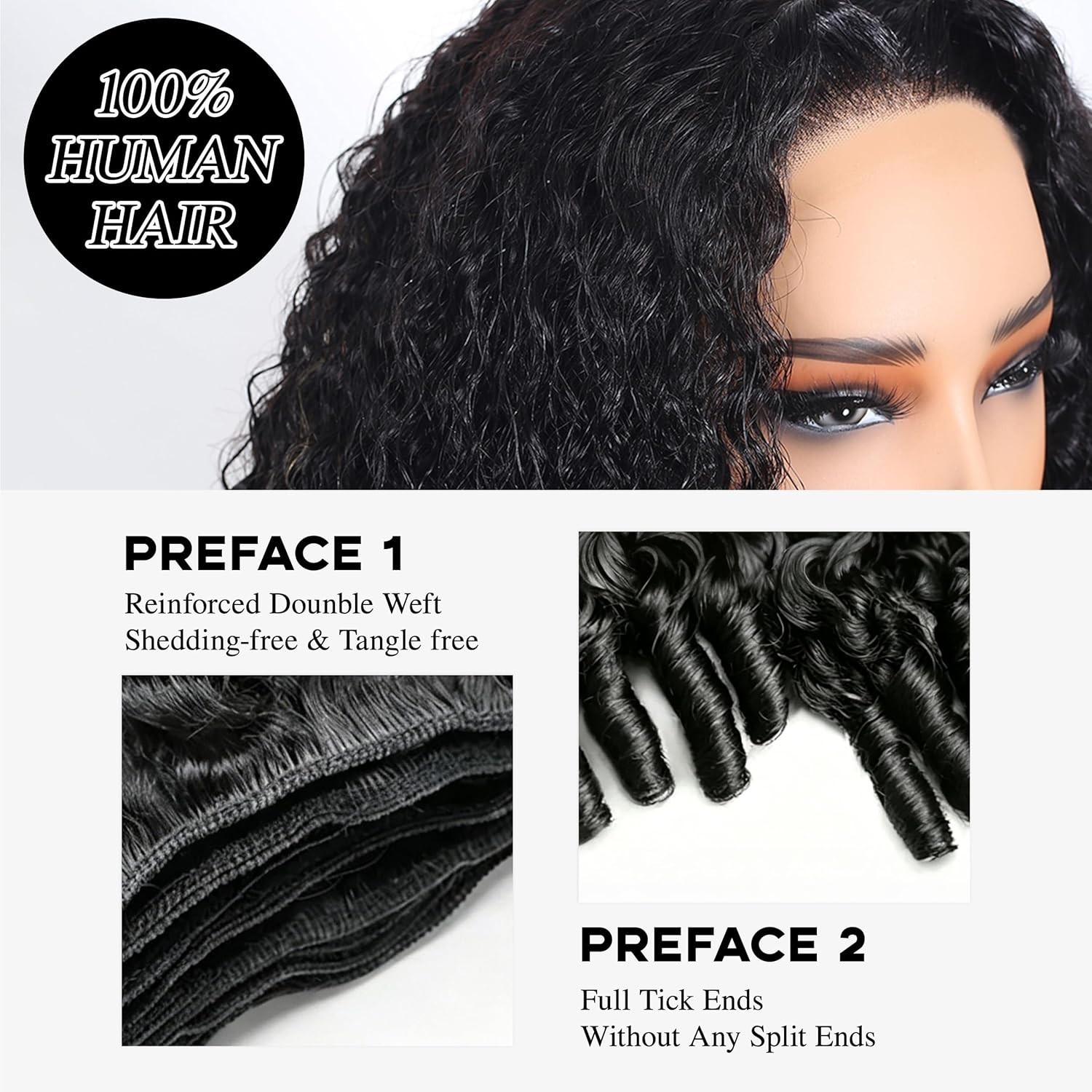 Burmese Curly Bundles Human Hair 18 20 22 Inch 100% Unprocessed Quick Weave