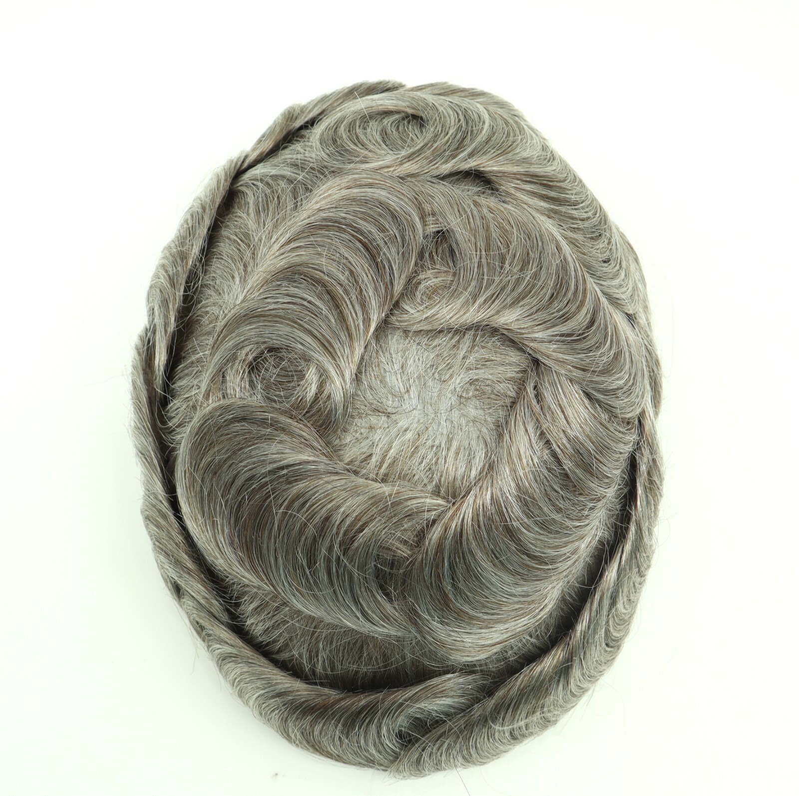 Natural Mens Toupee Hair Replacement System Super Thin Skin V Looped NG #565