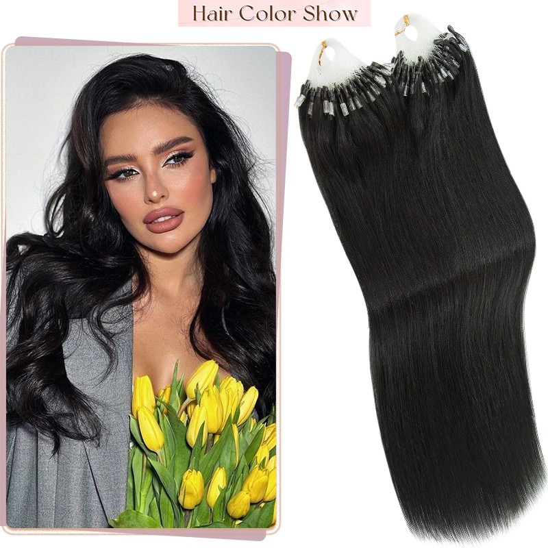 100g Thick Loop Micro Ring Human Hair Extensions Microlink Nano Beads Tip Ombre