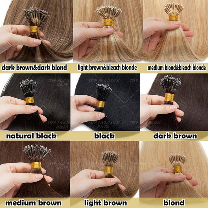 THICK Russian Nano Ring Micro beads Tip 100% Remy Human Hair Extensions 1g/s D02