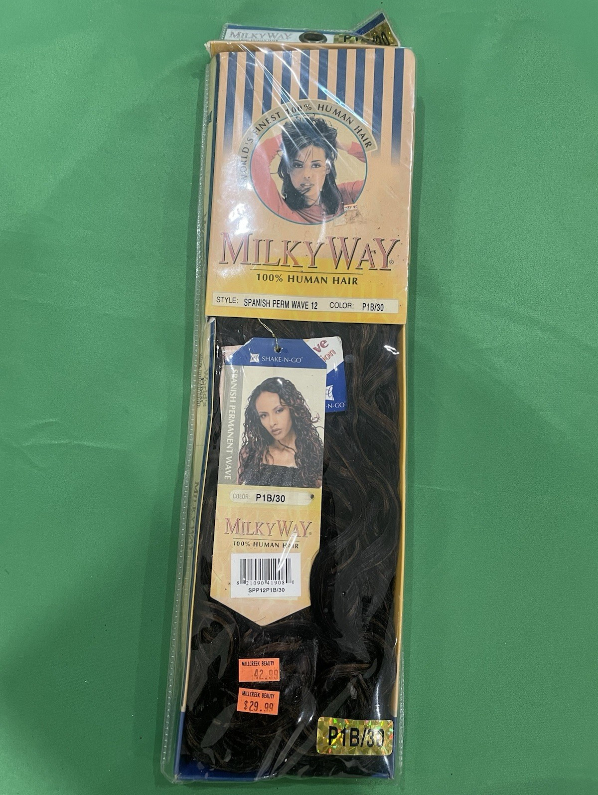 Milky Way 100% Human Hair Spanish Perm Wave Wavy 12″ Weaving Sew-In P1B/30