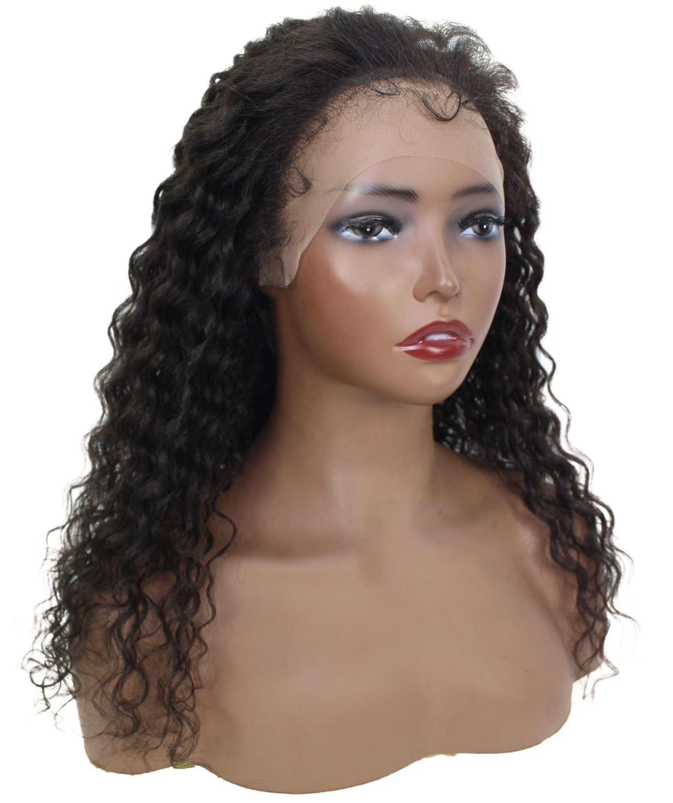 LUXLUXE Marley 20″Glueless 100% Human Hair Wavy Lace Front Wig with Baby Hair”