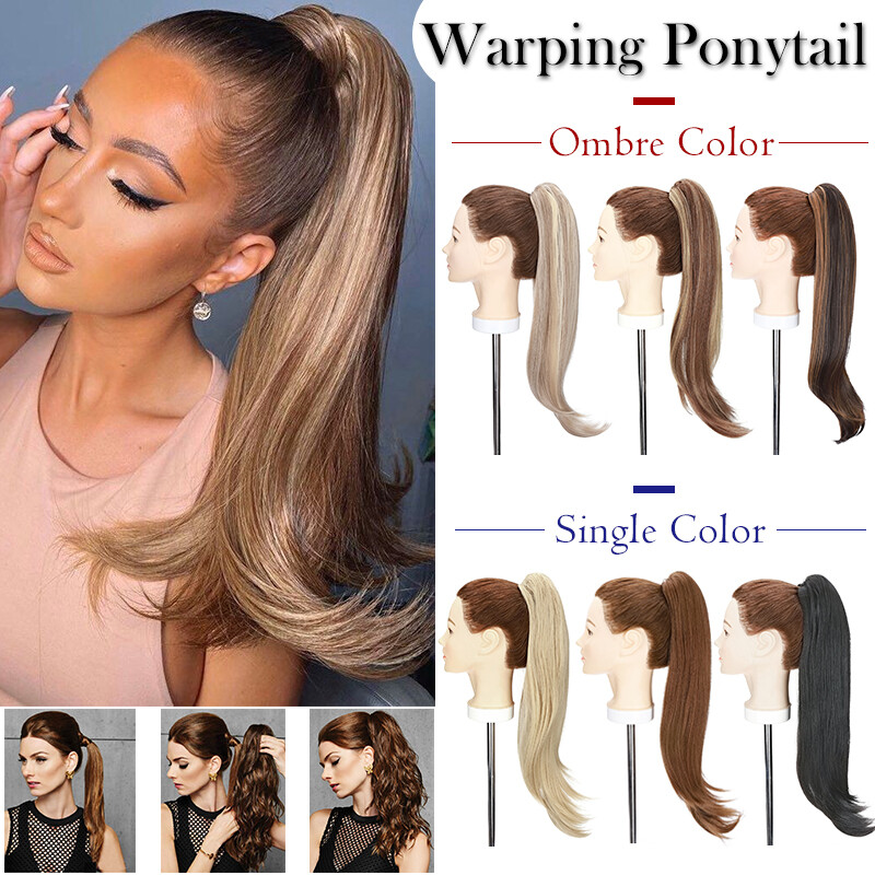 Ponytail Claw on Clip in Hair Extension Synthetic Hairpiece As Human Hair Curly