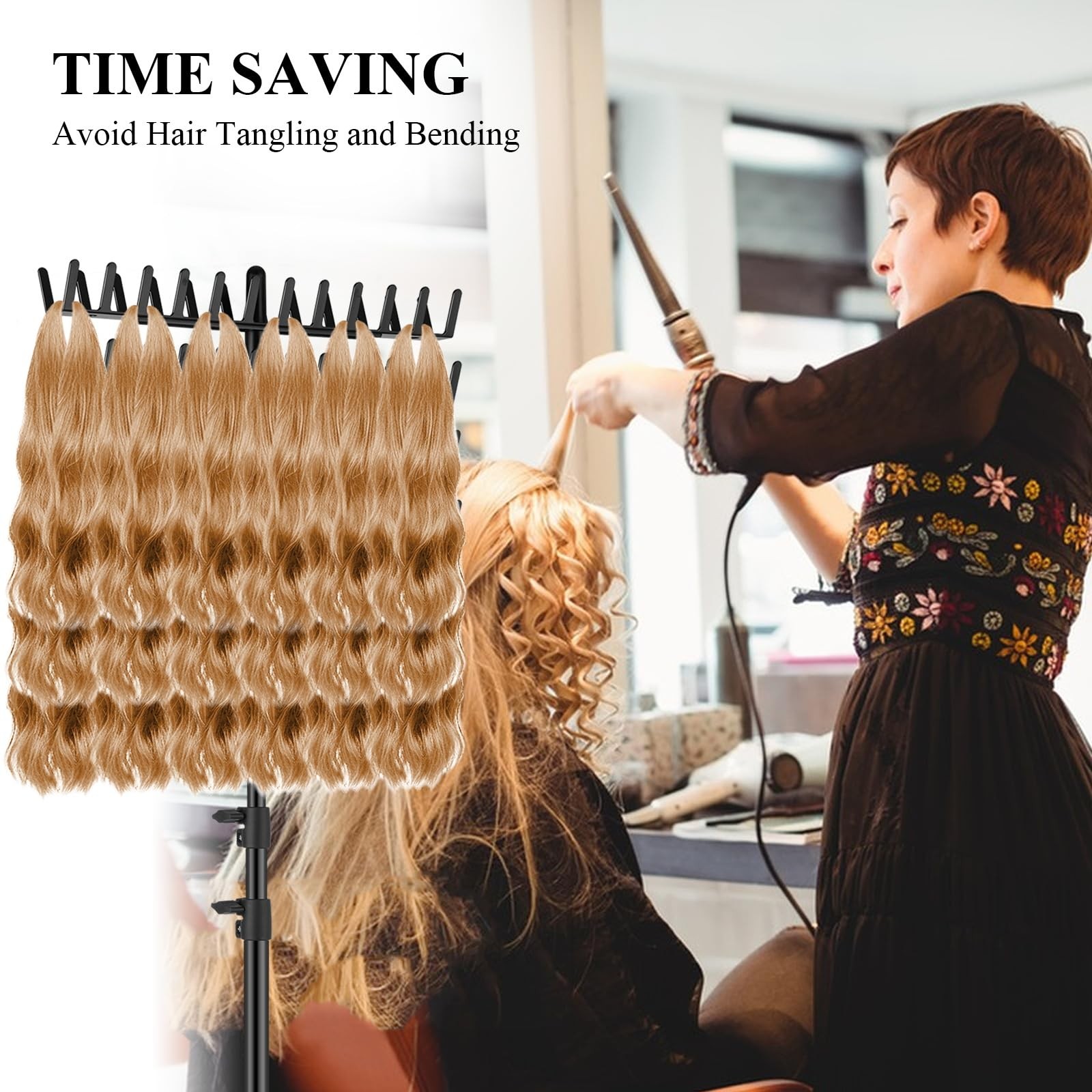 JANMPASK Braiding Hair Rack Height Adjustable 144 Pegs Braiding Rack Hair