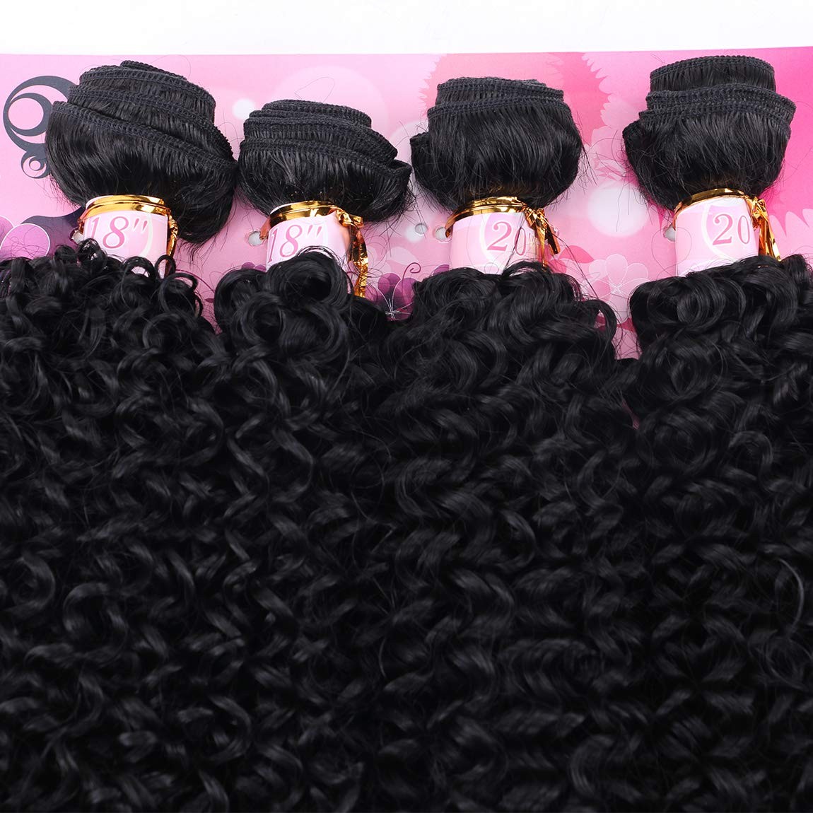 Kinky Curly Hair Bundles Synthetic Hair Weave Bundles 18 18 20 20 Inches 4 Pi…