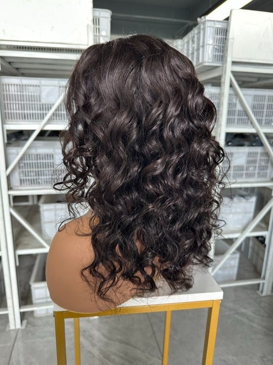 New! 16inch Loose Wave Human Hair 4×4 Lace Closure Wig 100% Human Hair For Women