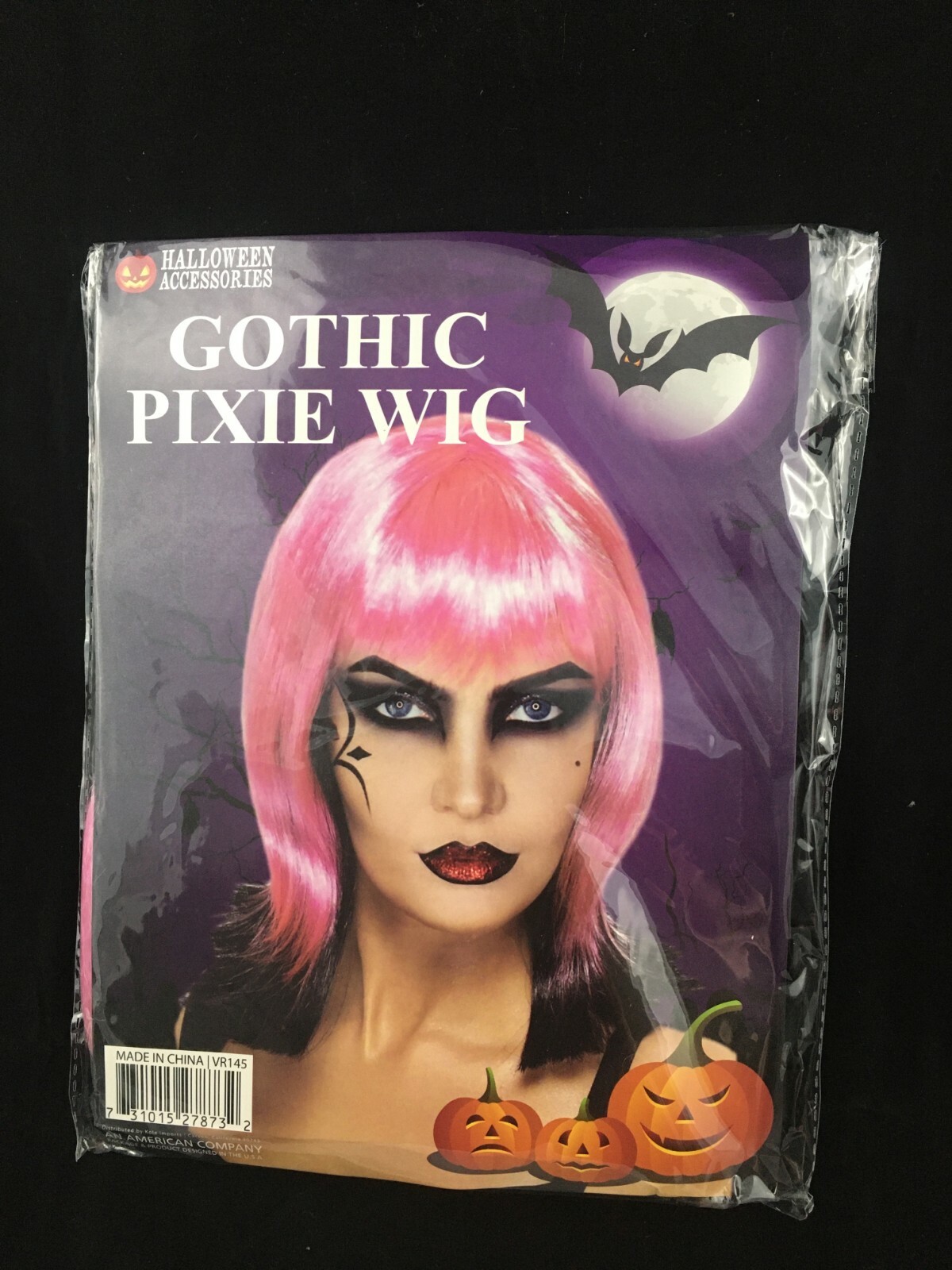 Gothic Pink w/ Black Tips Pixie Wig Straight -Adult -One Size Halloween Cosplay