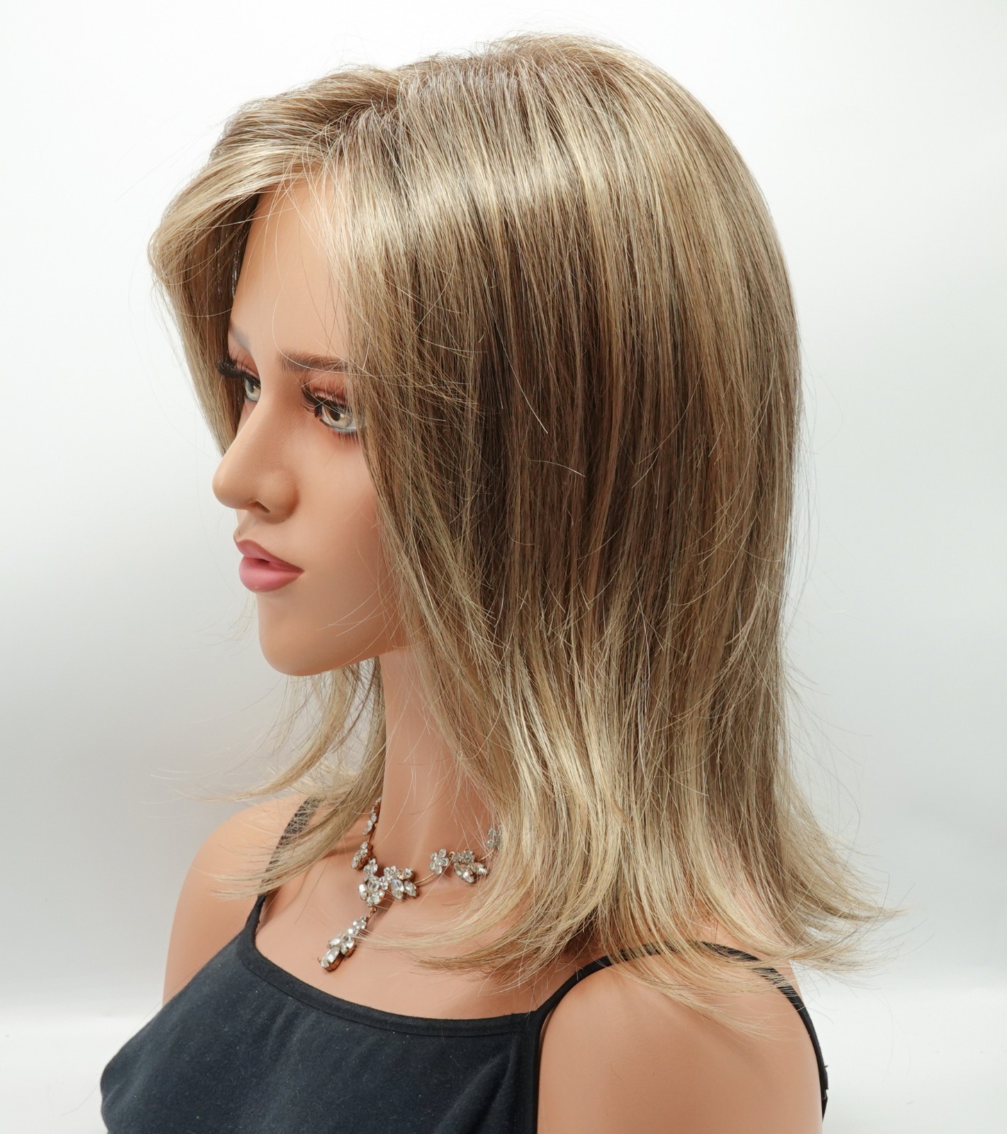 TOP SMART 12″ TOPPER by Jon Renau, CLEARANCE 24B18S8 Shaded Mocha, Mono + LaceFt