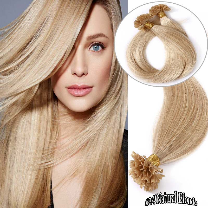 Pre-bonded Flat Nail U Tip Fusion Real Human Remy Hair Extensions Balayage 200s