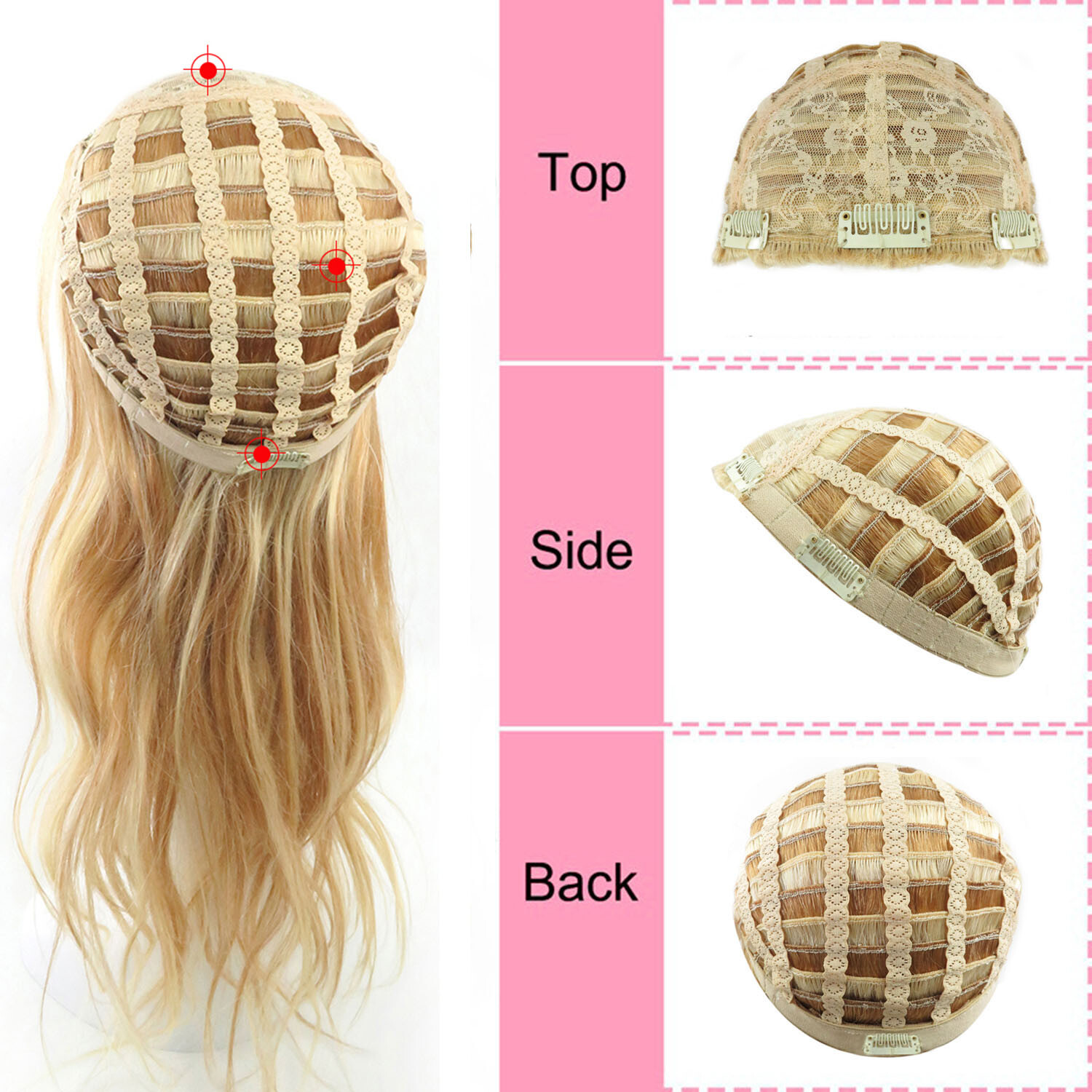 8A Brazilian Body Wavy Hair Remy Human One Piece 3/4 Half Wig Machine Weft Cap