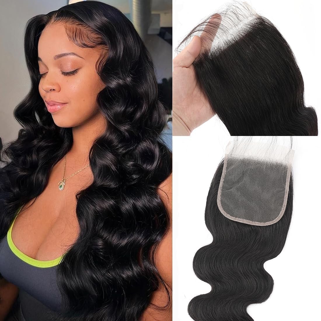 5×5 Transparent HD Lace Closure Body Wave Human Hair Lace Closure Invisible 1…