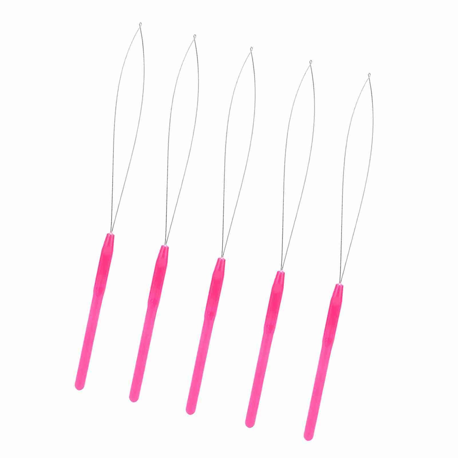 Plastic Handle Pulling Loop Needle Lightweight Hair Extension Tool For Easy