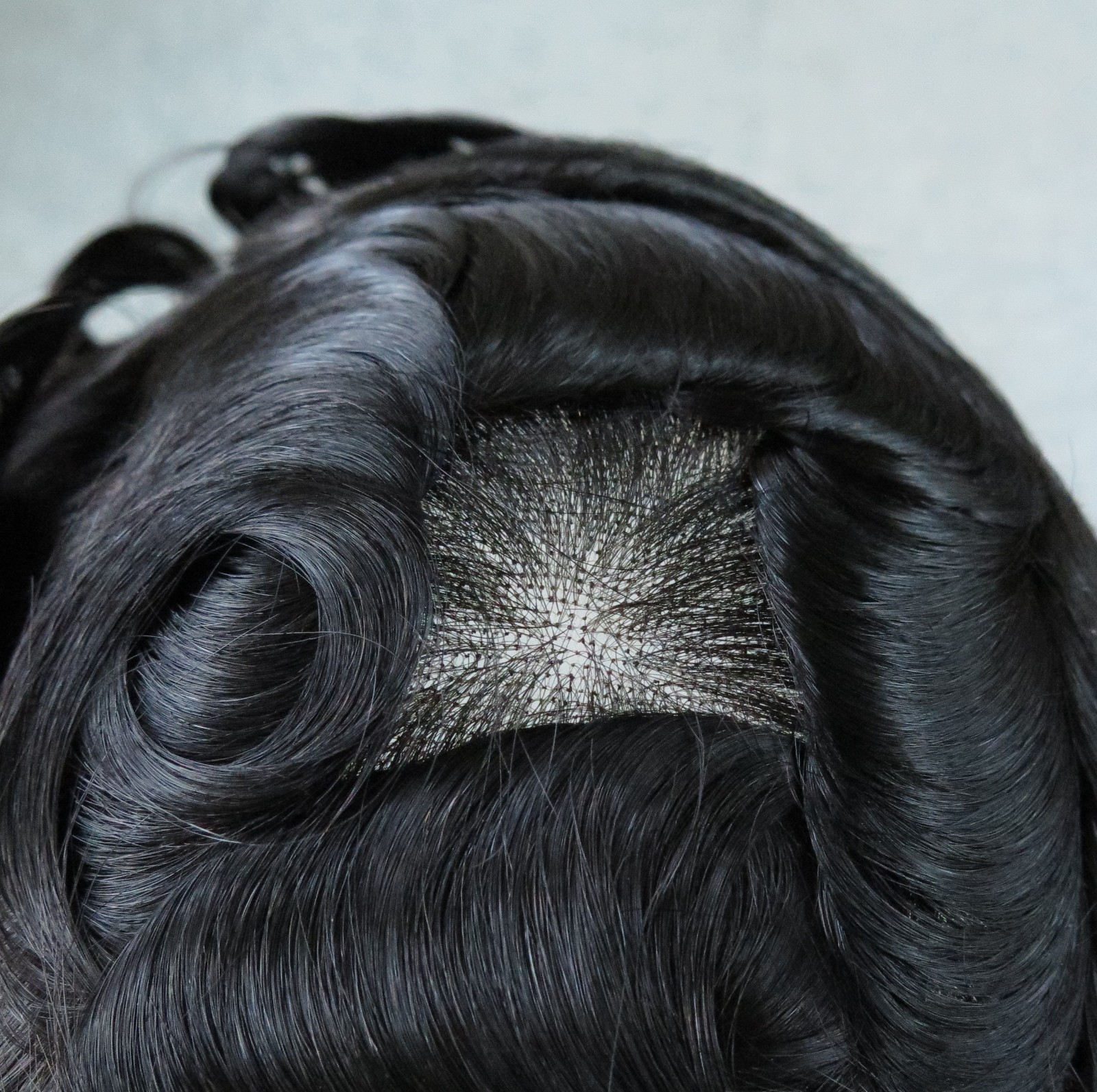 Toupee for Men Swiss Lace Human Hair Systems Hairpieces Bleached Hairline 90% #1