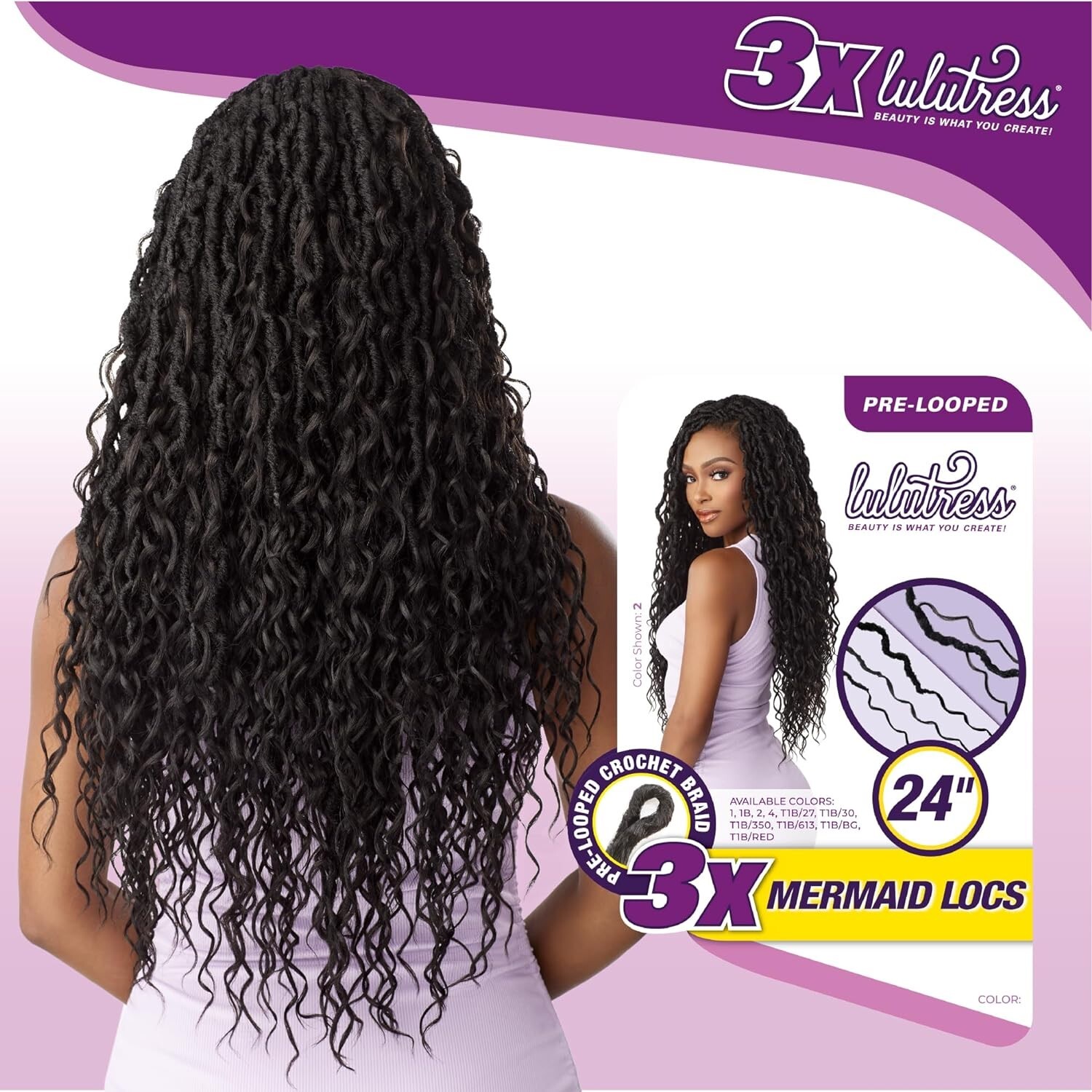 Sensationnel Lulutress Pre-looped 3x Mermaid Locs 24″