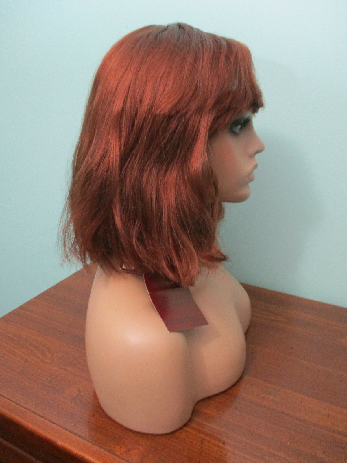 14″ red brown / auburn straight medium length PAGE cut WIG by SEPIA / WEST BAY