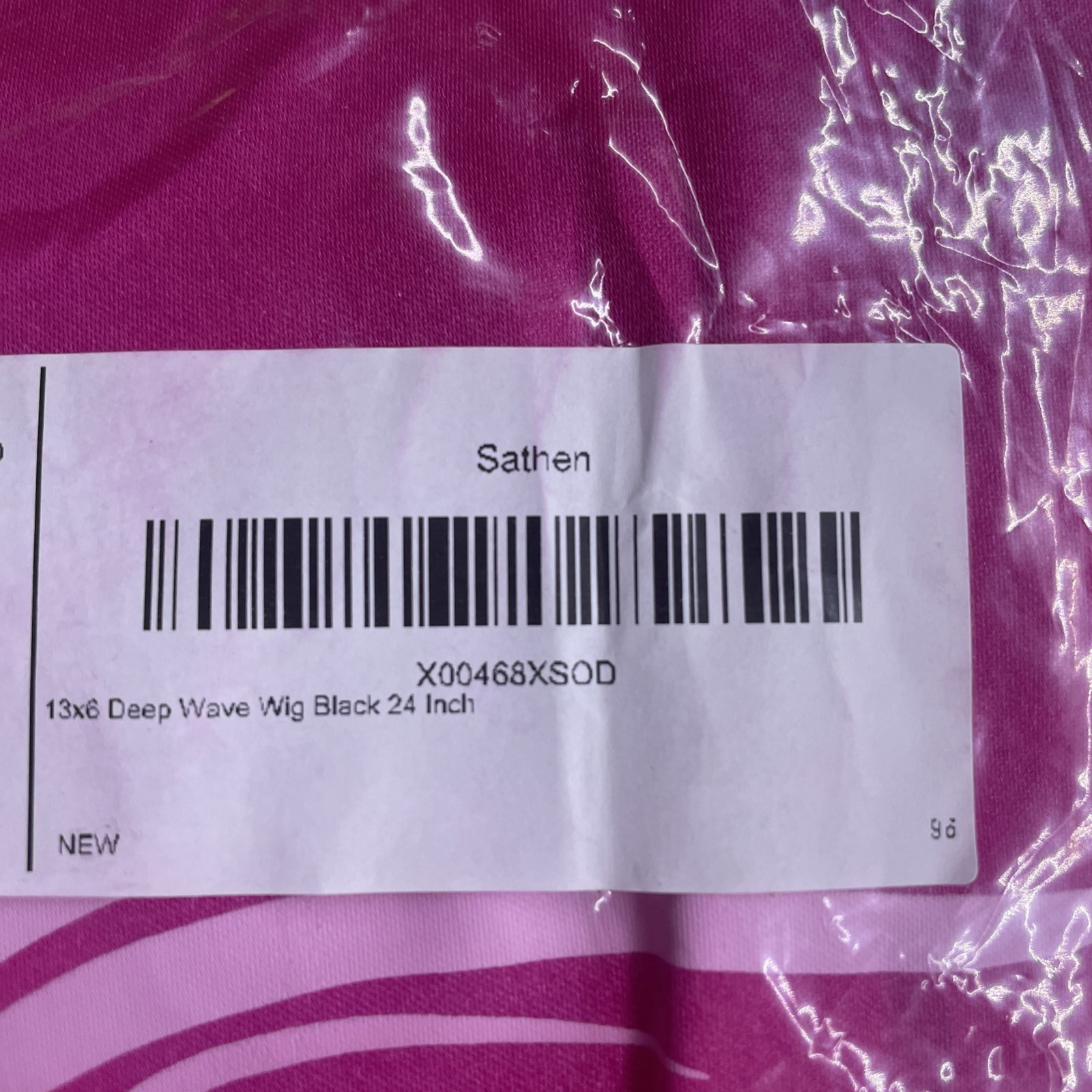 Sathen 13×6 Deep Wave Wig Black 24 Inch Human Hair BRAND NEW IN PACKAGING