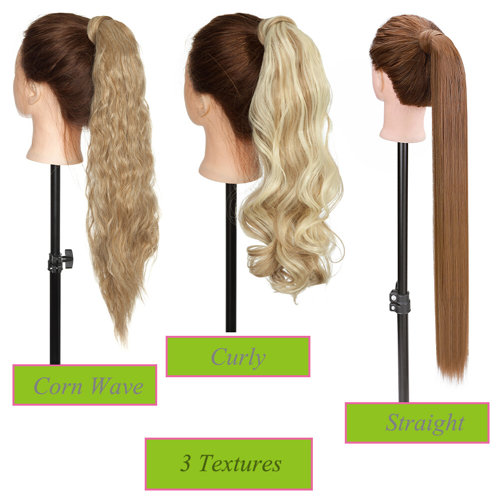 Real Thick Wrap Ponytail Hair Piece Clip in Hair Extension As Human Pony Tail US