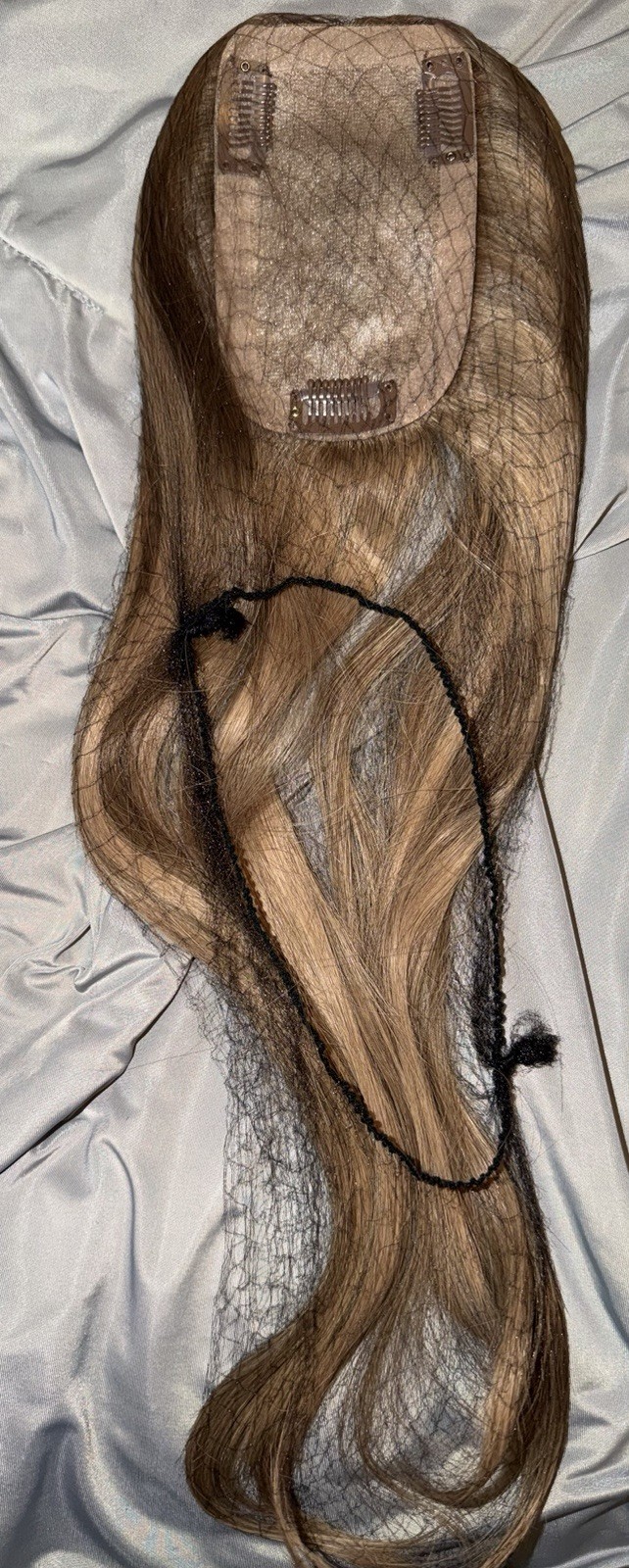 Topunique Human hair Topper 3×5 Inch Injected Silk Base 18 Inch Length