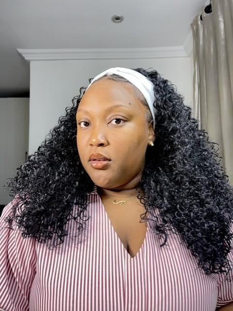 LUXLUXE Isadora Curly Body Waves 22.5 in Long Half Wig Half Cap Wig BH-0004