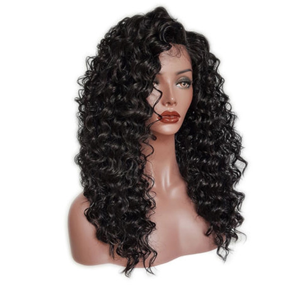 Heat Resistant Synthetic Front Curly Short Bob Wig for Women