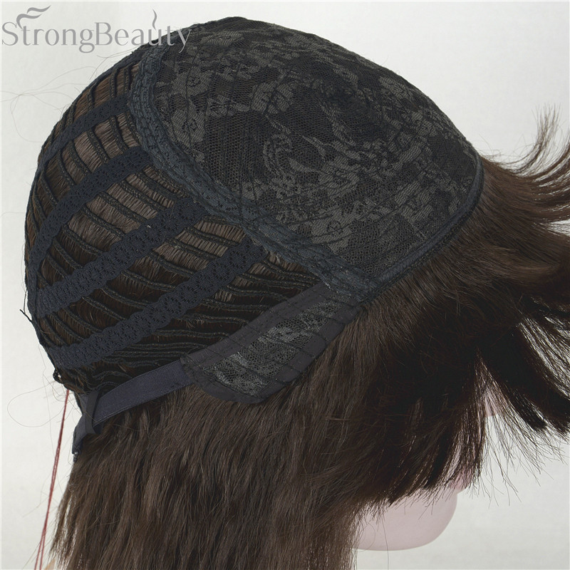 Synthetic Short Yaki Straight Wig Neat Bang Bob Black/Blonde Women’s Wigs