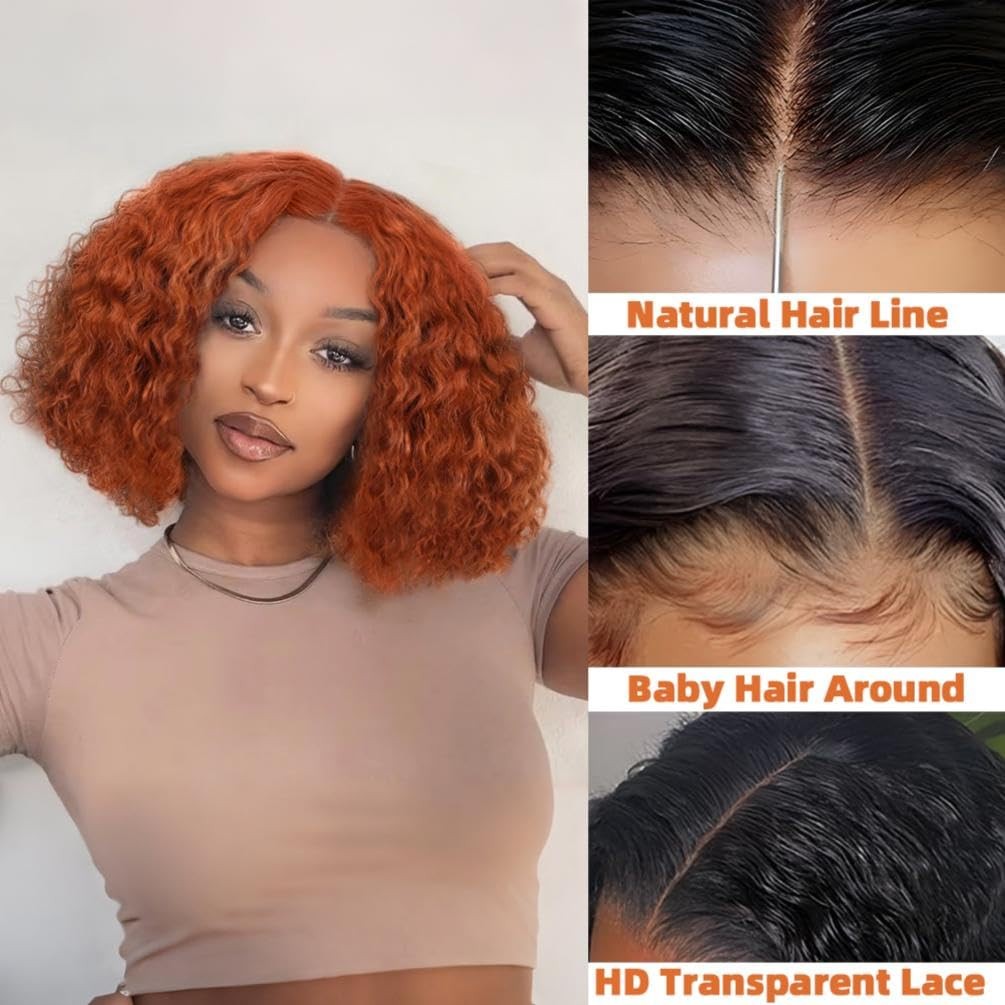Hayahair Glueless Wigs Human Hair Pre Plucked Pre Cut Short Curly Deep Wave